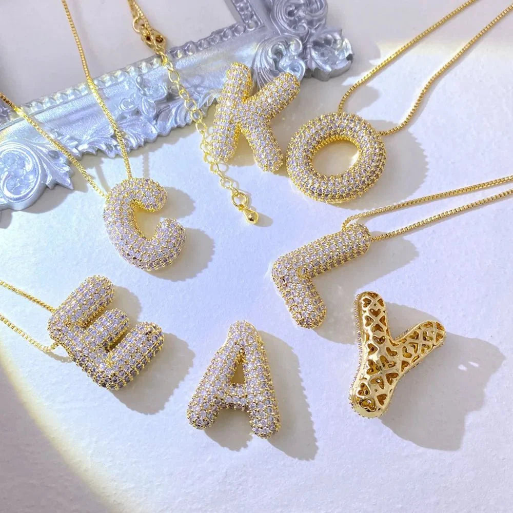 EmberLuxe "Glimmer" Bubble Letter Pendant (L-U) Ivory Embers