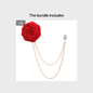 Men's Wedding Ceremony Groom Handmade Rose Chain Brooch NovaCart