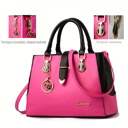 Fashionable Womens Letter Detail Shoulder Bag - Comfortable Double Handle, Spacious Purse for Work & Daily Use - Timeless Elegant Style NovaCart