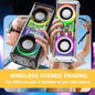 Portable Bluetooth Speaker With LED Lights&Transparent Casing, Bluetooth 5.3 Wireless Outdoor Speakers Support TWS PairingTF Card, 10W Stereo Sound, Electronics For Home, Outdoors, Travel Black New Era Fashion LLc