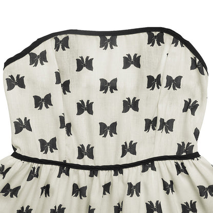 Shoulder Strap Bow Decoration With Bow Print Elegant Summer Dress FitiqueFit