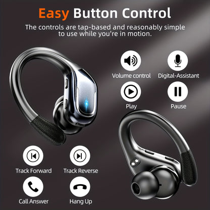LIFEBEE New Wireless Earbuds for Running Sports, Wireless Earphones with Earhooks Pure Bass Sound, Over Ear Headphones ENC Noise Cancelling with Dual-LED Display, Earphones Built-in Microphone NovaCart