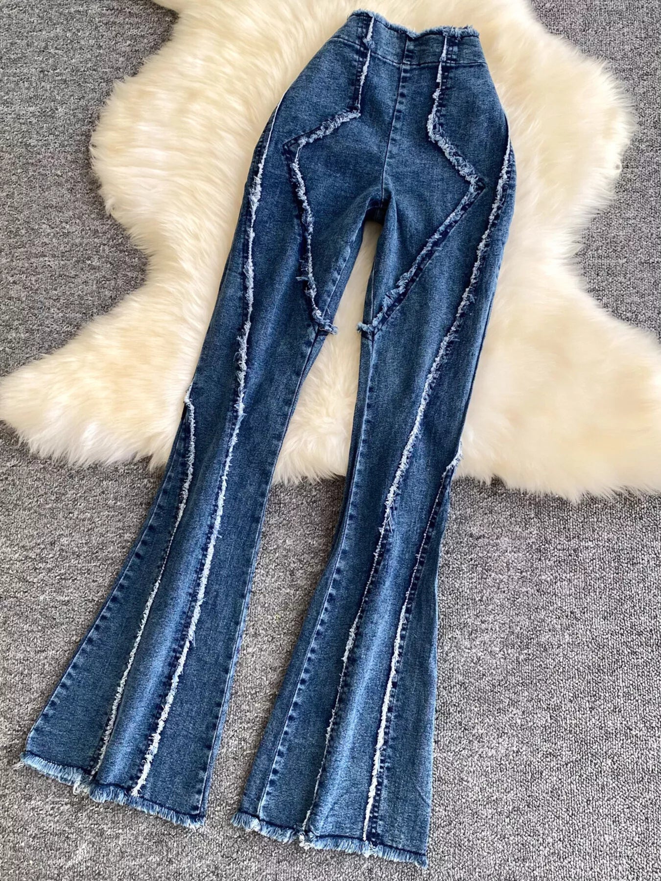 Raw Hem Denim Cami and Flare Jeans Set New Era Fashion LLc