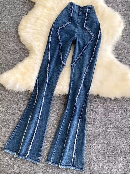 Raw Hem Denim Cami and Flare Jeans Set New Era Fashion LLc