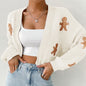Gingerbread Man Knit Cardigan with Ribbed Cuffs FitiqueFit