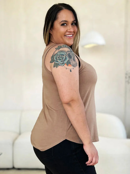 Basic Bae Full Size Round Neck Curved Hem Tank New Era Fashion LLc