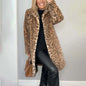 Women's Leopard Print Plush Jacket, Cozy Loose-Fit Warm Coat Elegant Medium-Length Fall Winter Outwear See size chart under “more details” The Fashion Celestial