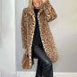 Leopard Print Plush Jacket — Cozy Loose-Fit Mid-Length Outwear FitiqueFit