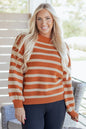 Stripe Ribbed Trim Drop Shoulder Sweater Shop Style & More | Fresh Looks, Everyday Deals & Free Shipping