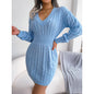 Women’s V-Neck Bodycon Sweater Dress FitiqueFit
