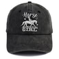 Horse Girl Embroidered Vintage Washed Baseball Cap – Adjustable Equestrian Hat FitiqueFit