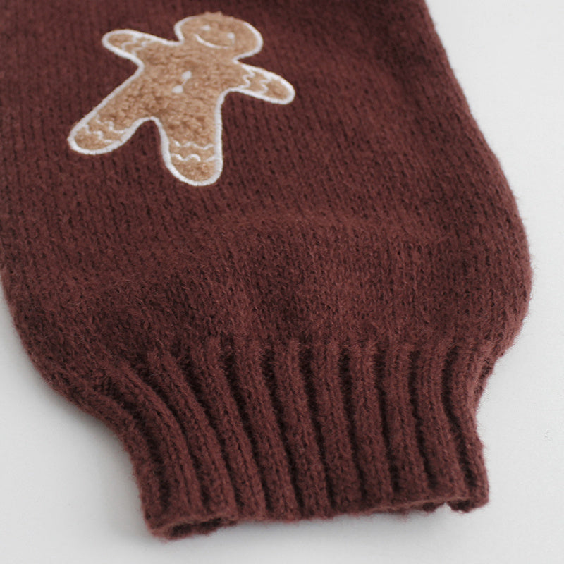 Gingerbread Man Knit Cardigan with Ribbed Cuffs FitiqueFit