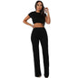 High Elastic Cotton Wide Leg Pants Two-Piece Set