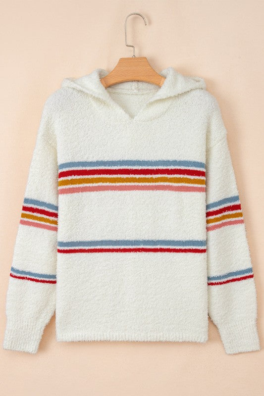 Stripe Colorblock Long Sleeve Hooded Sweater Shop Style & More | Fresh Looks, Everyday Deals & Free Shipping