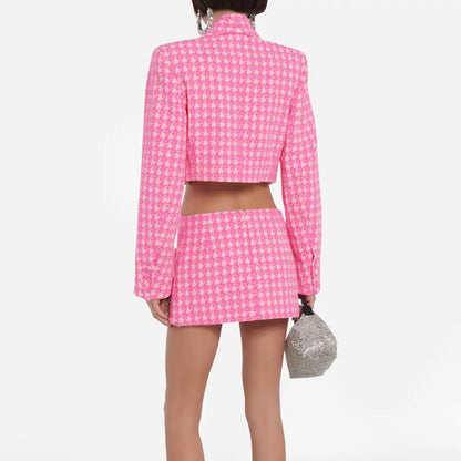Niche Design Rhinestone Bow Knitted Coat Skirt Outfit See size chart under “more details” The Fashion Celestial