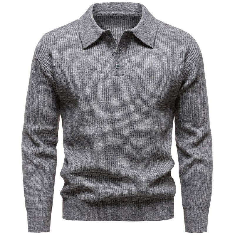 Men's British Fashion Polo Collar Sweater Grayceful LLC