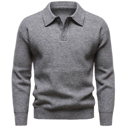 Men's British Fashion Polo Collar Sweater Grayceful LLC