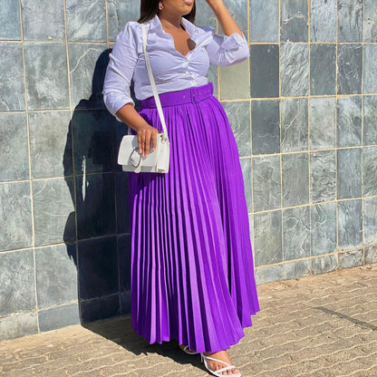 Women's Elegant Pleated Personality Big Skirt Grayceful LLC