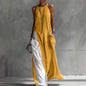 Women's Sleeveless Loose Contrast Color Dress with Pockets FitiqueFit
