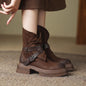 Women’s Brown Retro British-Style Ankle Boots | Autumn Winter Boots FitiqueFit