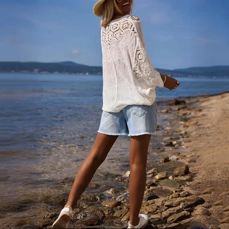 Boho Lace V-Neck Cardigan FitiqueFit