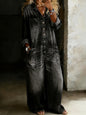 Women's Vintage Washed Wide-Leg Jumpsuit with Pockets FitiqueFit