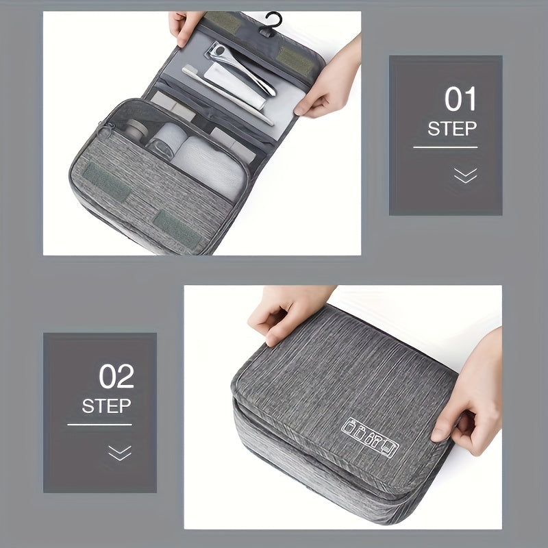 [Large Makeup Organizer] Durable Polyester Large Capacity Makeup Organizer Bag | Travel & Business, Wet & Dry Separation, Multiple Compartments for Cosmetics, Toiletries, And Accessories NovaCart