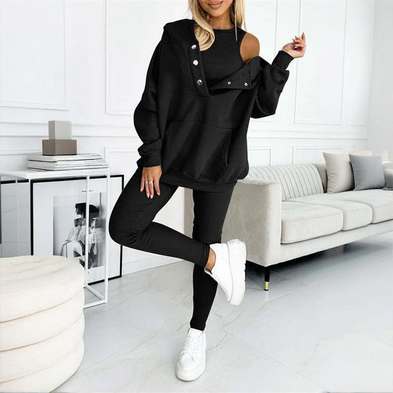 Women’s solid color three piece set FitiqueFit