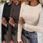 3 Pack Women's Long Sleeve Shirts - Crew Neck Ribbed Tops FitiqueFit