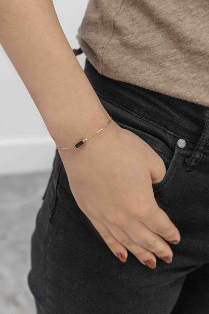 Beaming Bar Stone Bracelet | Rose Gold (14K) Shop Style & More | Fresh Looks, Everyday Deals & Free Shipping