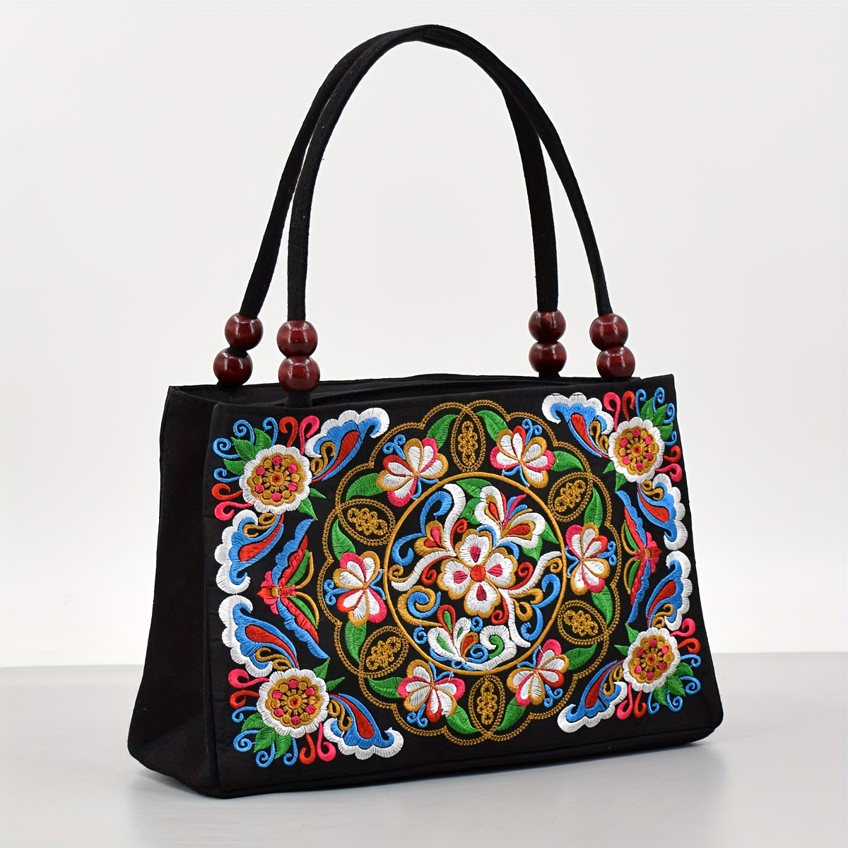Embroidered Handbag, Double Zipper Bag, Women's Printed Handbag NovaCart