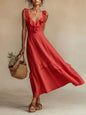 Sleeveless Ruffle Detail High-Waist Maxi Dress – 7 Colors, S–3XL FitiqueFit