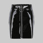Slim Bright Leather PU Zipper Short Skirt