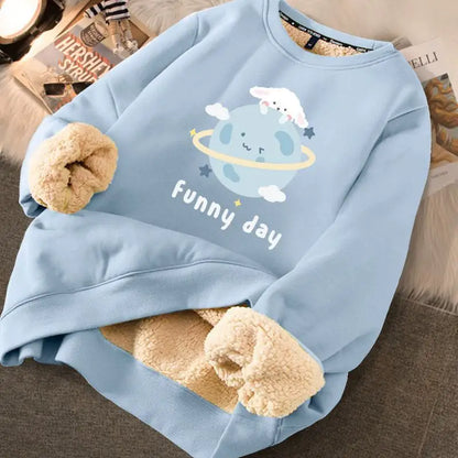 Thickened Printed Sweater for Women