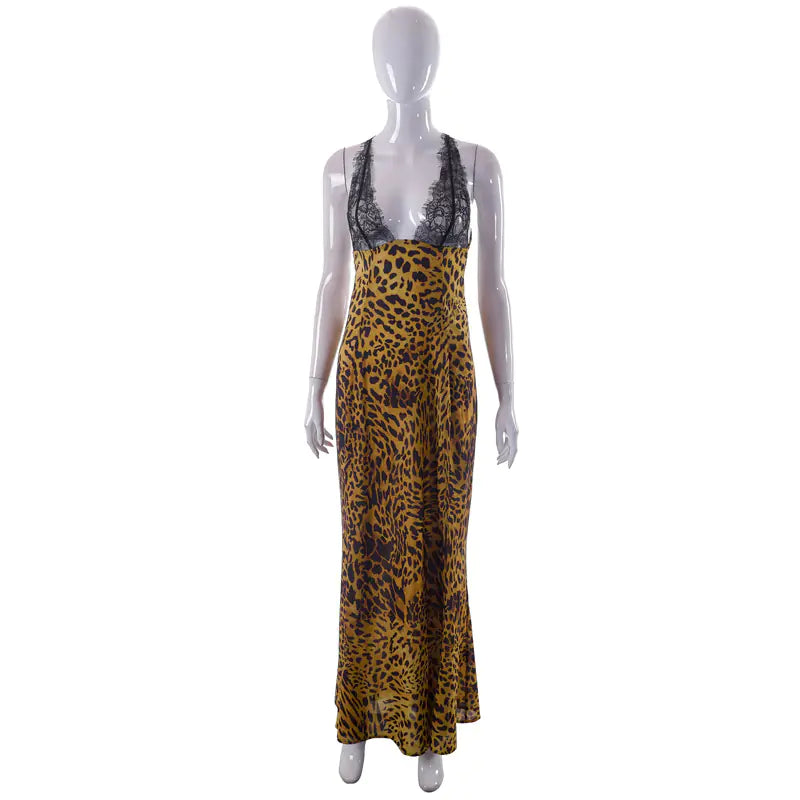 Women's Printed Spaghetti Strap Sleeveless Dress