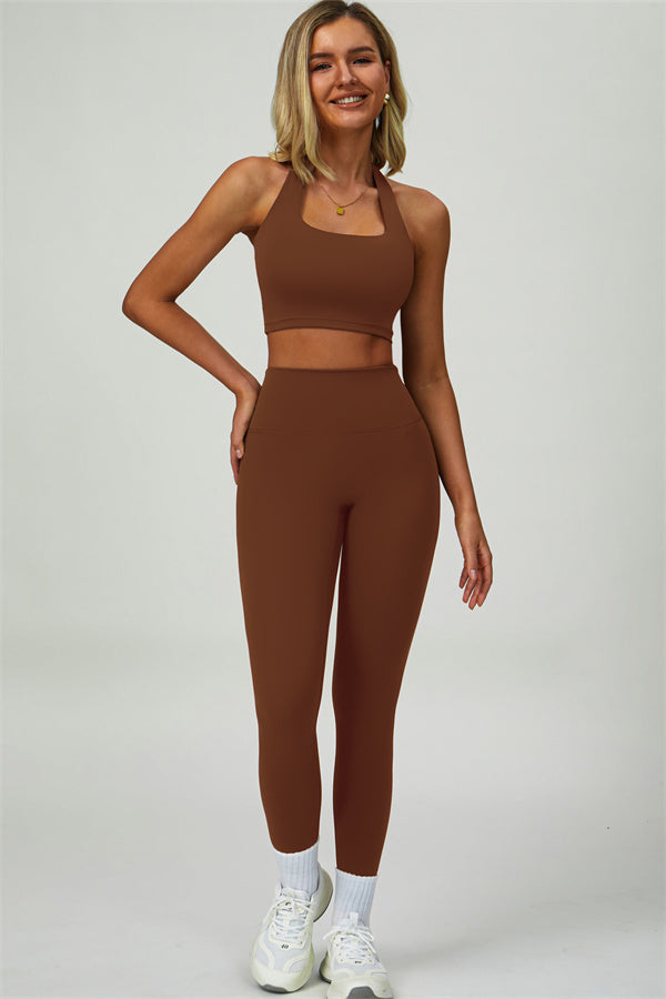The Seraphine Halter Crop Top Leggings 2-Piece Set Fitglutes Activewear Gymwear Sportswear & Workout Clothes