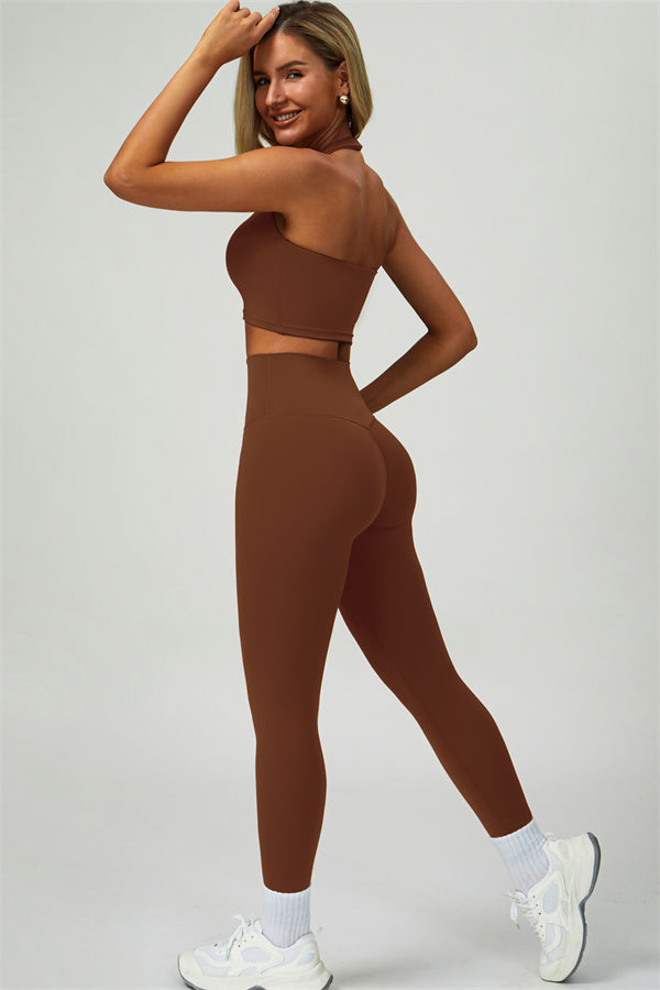 The Seraphine Halter Crop Top Leggings 2-Piece Set Fitglutes Activewear Gymwear Sportswear & Workout Clothes