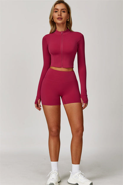 The Eloise Jacket Sports Bra Shorts 3-Piece Set Fitglutes Activewear Gymwear Sportswear & Workout Clothes