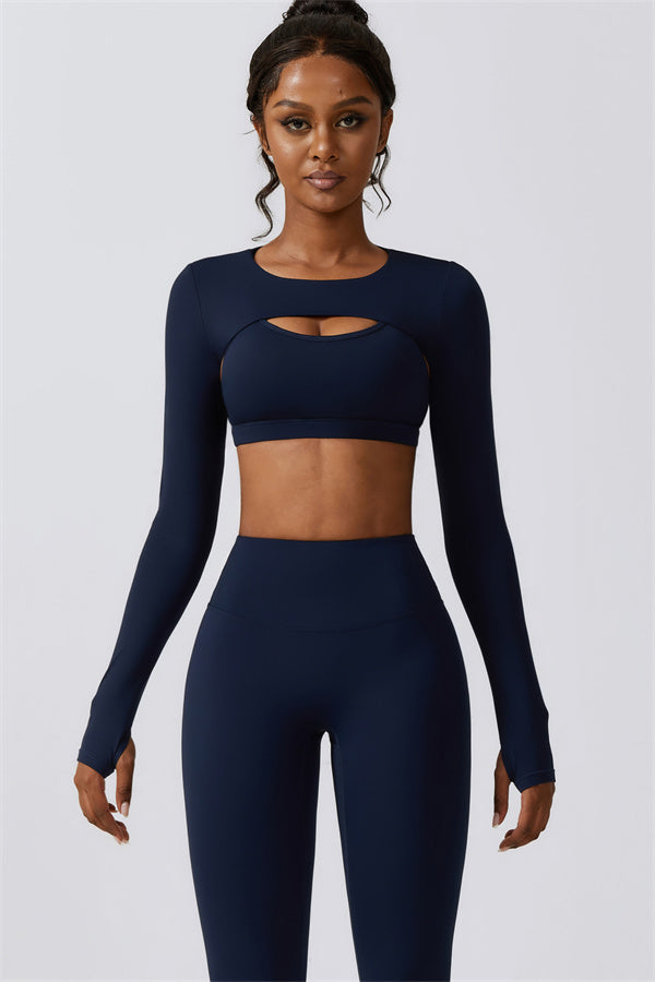 Juno Star Crop Top Sports Bra Leggings 3-Piece Set Fitglutes Activewear Gymwear Sportswear & Workout Clothes