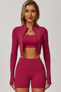 The Eloise Jacket Sports Bra Shorts 3-Piece Set Fitglutes Activewear Gymwear Sportswear & Workout Clothes