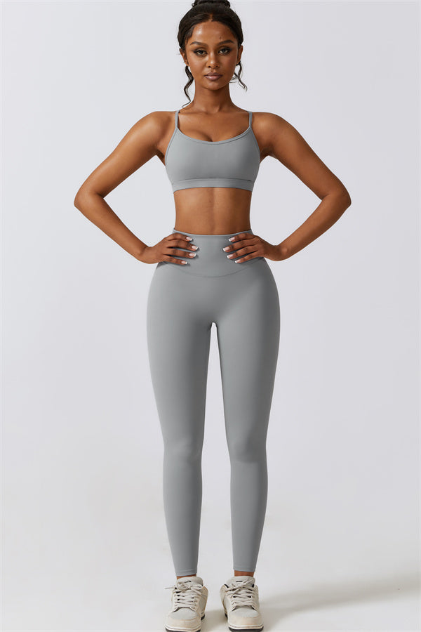 Juno Star Sports Bra Leggings 2-Piece Set Fitglutes Activewear Gymwear Sportswear & Workout Clothes