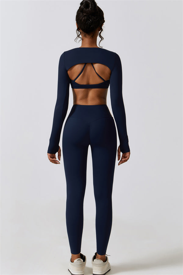 Juno Star Crop Top Sports Bra Leggings 3-Piece Set Fitglutes Activewear Gymwear Sportswear & Workout Clothes