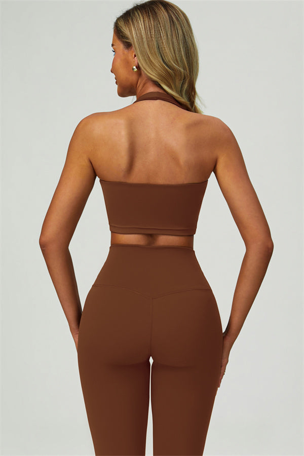 The Seraphine Halter Crop Top Leggings 2-Piece Set Fitglutes Activewear Gymwear Sportswear & Workout Clothes