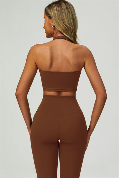 The Seraphine Halter Crop Top Leggings 2-Piece Set Fitglutes Activewear Gymwear Sportswear & Workout Clothes