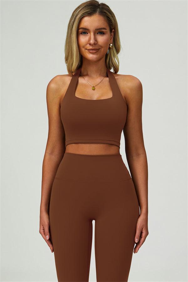 The Seraphine Halter Crop Top Leggings 2-Piece Set Fitglutes Activewear Gymwear Sportswear & Workout Clothes