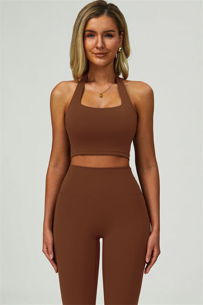 The Seraphine Halter Crop Top Leggings 2-Piece Set Fitglutes Activewear Gymwear Sportswear & Workout Clothes