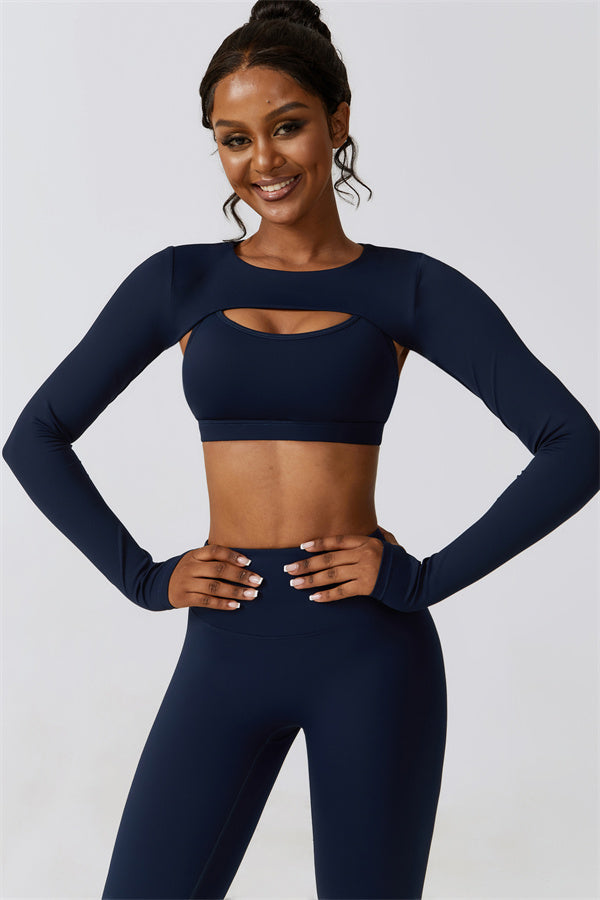 Juno Star Crop Top Sports Bra Leggings 3-Piece Set Fitglutes Activewear Gymwear Sportswear & Workout Clothes