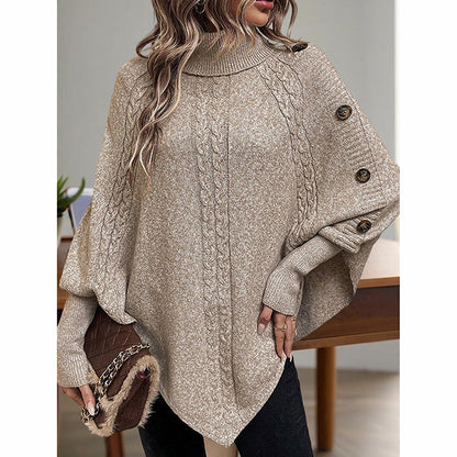 Women's Asymmetry Hem Turtleneck Sweater FitiqueFit