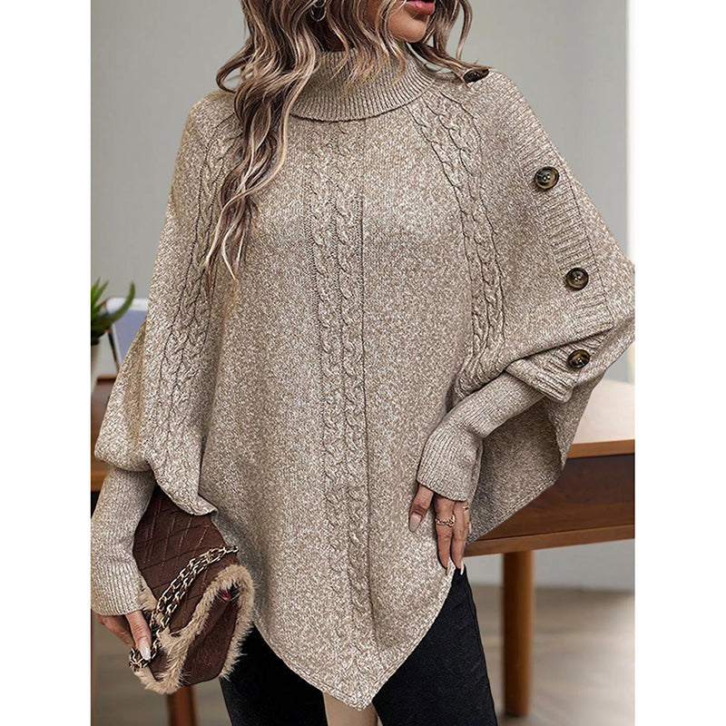 Women's Asymmetry Hem Turtleneck Sweater FitiqueFit