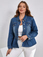 Plus Size Button-Up Peplum Denim Jacket See size chart under “more details” The Fashion Celestial